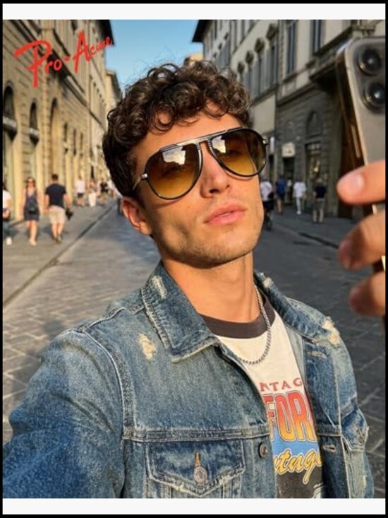 Oversized Aviator Sunglasses with Tangle Free Top Bar Design main image 4